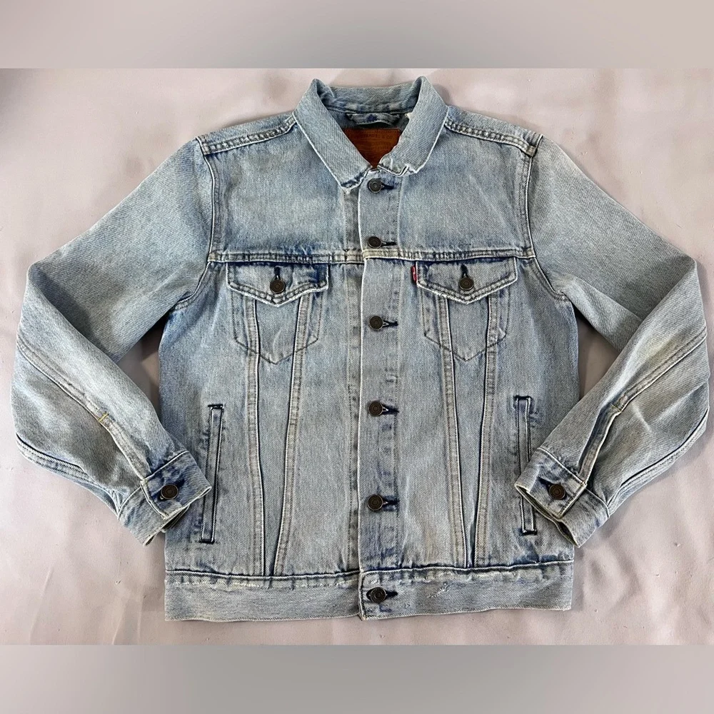 Levis Jacket Mens Sz Small Blue Vintage Premium Jean‎ Denim Trucker Cotton